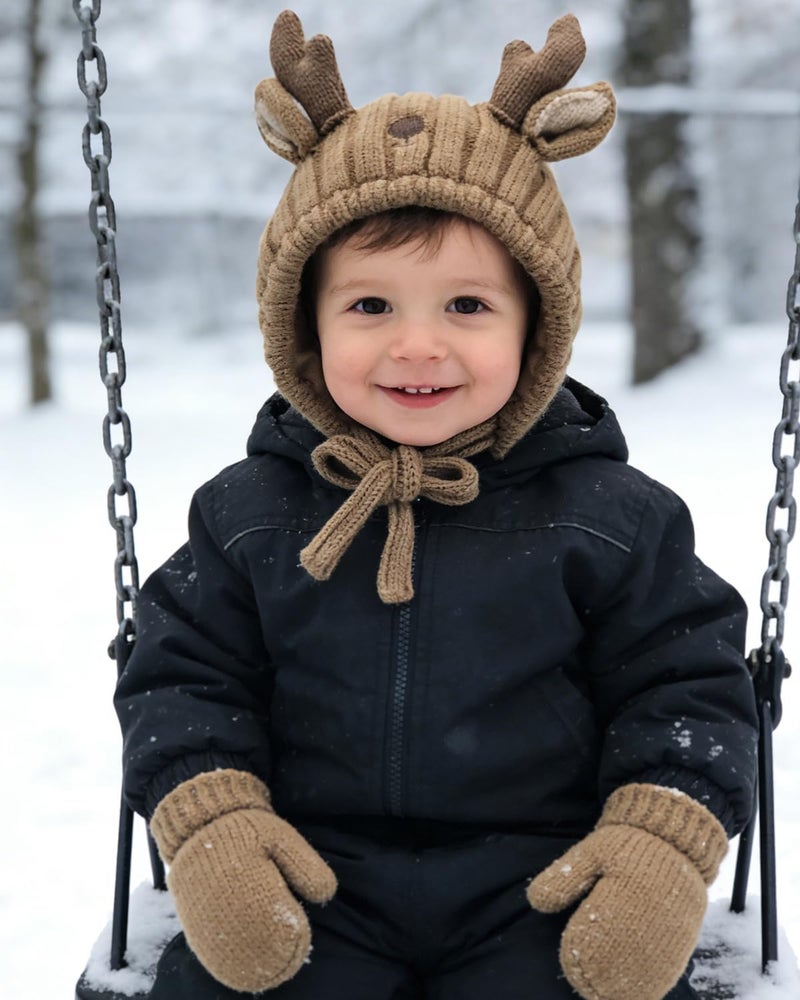 MINGSEECESS Kids Knitted Beanie Hat Cute Frog Cartoon Winter Warmer Cap with Big Eyes for Baby Boys Girls - Image 2